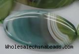 CAA330 15.5 inches 30*40mm oval green line agate beads