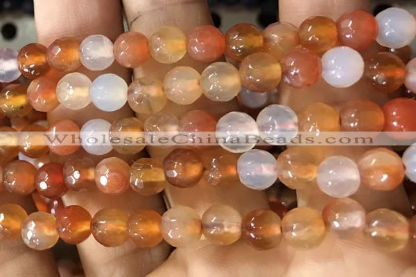 CAA3304 15 inches 6mm faceted round agate beads wholesale