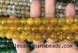 CAA3365 15 inches 10mm faceted round agate beads wholesale