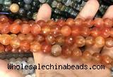 CAA3368 15 inches 10mm faceted round agate beads wholesale