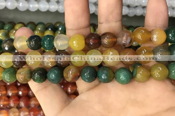 CAA3377 15 inches 10mm faceted round agate beads wholesale