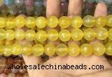 CAA3397 15 inches 12mm faceted round agate beads wholesale