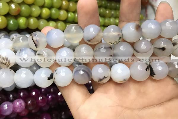 CAA3420 15 inches 14mm faceted round agate beads wholesale