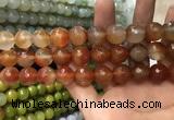 CAA3423 15 inches 14mm faceted round agate beads wholesale