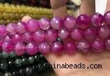 CAA3425 15 inches 14mm faceted round agate beads wholesale