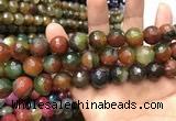 CAA3432 15 inches 14mm faceted round agate beads wholesale