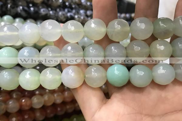 CAA3433 15 inches 14mm faceted round agate beads wholesale