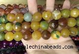 CAA3450 15 inches 16mm faceted round agate beads wholesale