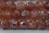 CAA3508 15.5 inches 4mm faceted round AB-color fire agate beads