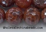 CAA3513 15.5 inches 14mm faceted round AB-color fire agate beads