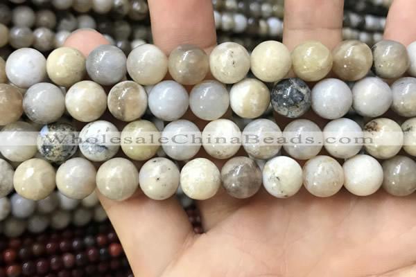 CAA3584 15.5 inches 10mm round ocean fossil agate beads wholesale