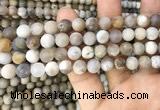 CAA3588 15.5 inches 8mm round matte ocean fossil agate beads