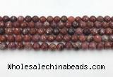 CAA3629 15.5 inches 6mm faceted round Portuguese agate beads