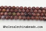 CAA3630 15.5 inches 8mm faceted round Portuguese agate beads