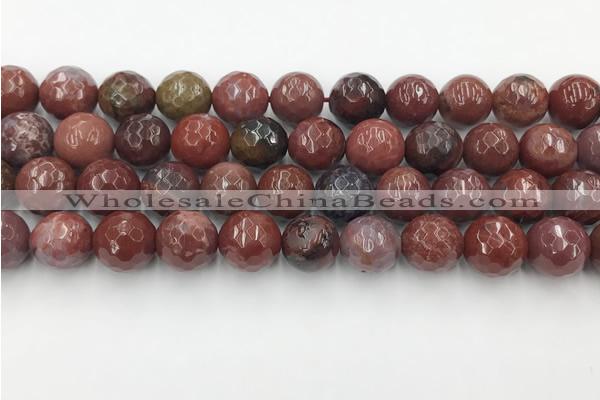 CAA3632 15.5 inches 12mm faceted round Portuguese agate beads