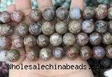 CAA3640 15.5 inches 12mm round flower agate beads wholesale