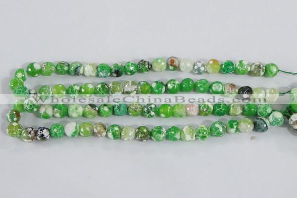 CAA370 15.5 inches 8mm faceted round fire crackle agate beads