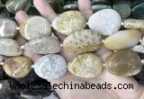 CAA3724 25*35mm - 30*40mm freeform chrysanthemum agate beads