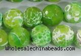 CAA373 15.5 inches 14mm faceted round fire crackle agate beads