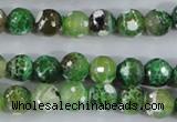 CAA376 15.5 inches 10mm faceted round fire crackle agate beads