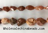 CAA3811 15.5 inches 15*20mm - 20*30mm faceted nuggets red agate beads