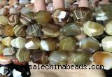 CAA3822 13*17mm - 18*22mm faceted nuggets line agate beads