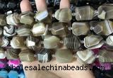 CAA3823 13*17mm - 18*22mm faceted nuggets line agate beads