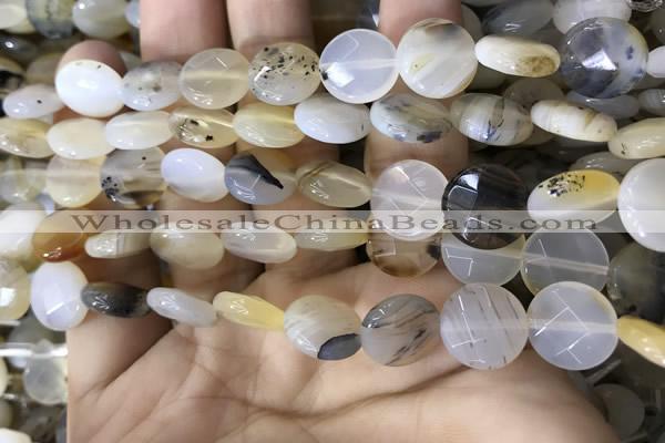 CAA3830 15.5 inches 10mm faceted coin montana agate beads