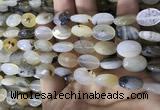 CAA3834 15.5 inches 10*14mm faceted oval montana agate beads