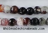 CAA385 15.5 inches 10mm faceted round fire crackle agate beads