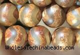 CAA3855 15 inches 8mm round tibetan agate beads wholesale