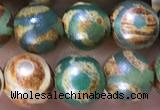 CAA3883 15 inches 8mm round tibetan agate beads wholesale