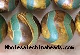 CAA3923 15 inches 12mm round tibetan agate beads wholesale