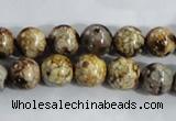 CAA394 15.5 inches 10mm round fire crackle agate beads wholesale