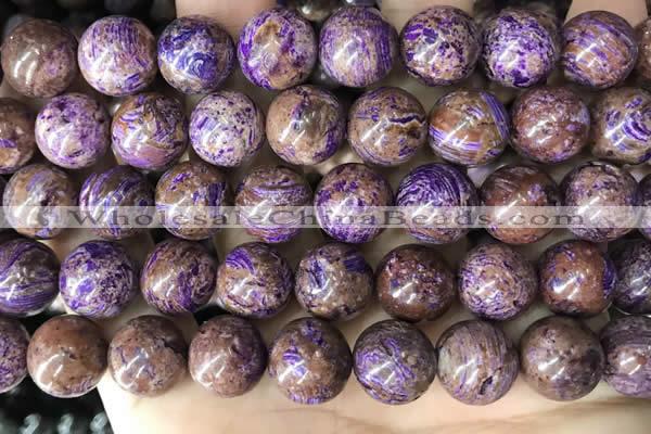 CAA4006 15.5 inches 16mm round purple crazy lace agate beads