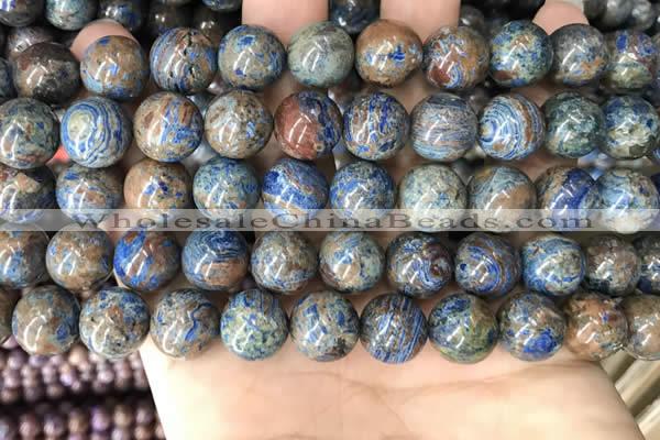 CAA4012 15.5 inches 12mm round blue crazy lace agate beads