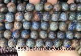 CAA4013 15.5 inches 14mm round blue crazy lace agate beads