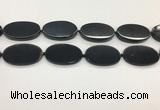 CAA4070 15.5 inches 30*50mm oval black agate gemstone beads