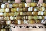 CAA4152 15.5 inches 10*14mm drum line agate beads wholesale