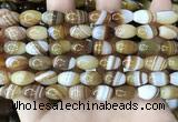 CAA4158 15.5 inches 8*12mm rice line agate beads wholesale