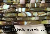 CAA4167 15.5 inches 10*30mm rice line agate beads wholesale