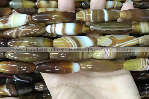 CAA4167 15.5 inches 10*30mm rice line agate beads wholesale