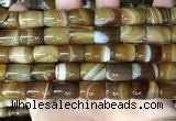 CAA4186 15.5 inches 10*14mm drum line agate gemstone beads