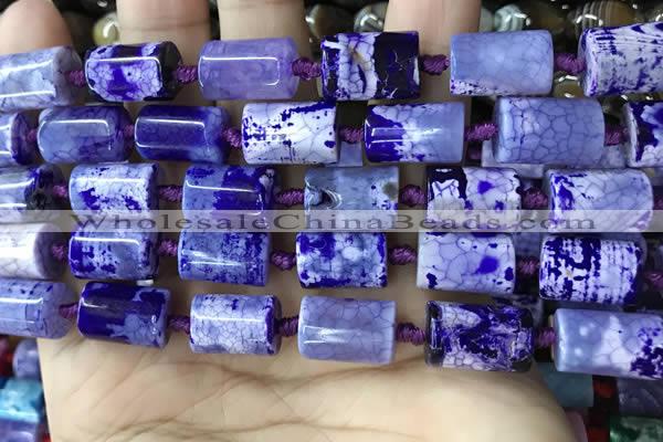 CAA4241 15.5 inches 10*14mm - 11*15mm tube dragon veins agate beads