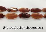 CAA4311 15.5 inches 25*50mm twisted oval line agate beads