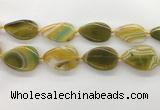 CAA4322 15.5 inches 30*40mm twisted oval line agate beads