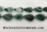 CAA4328 15.5 inches 30*40mm flat teardrop line agate beads