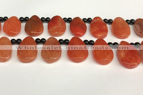 CAA4362 Top drilled 20*30mm freeform dragon veins agate beads