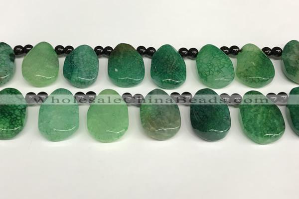 CAA4366 Top drilled 20*30mm freeform dragon veins agate beads