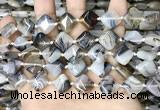 CAA4380 15.5 inches 12*12mm diamond Montana agate beads